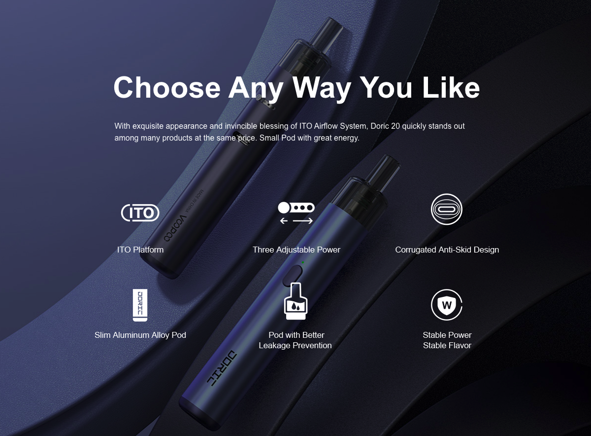 VooPoo Doric 20 Pod Vape Kit features